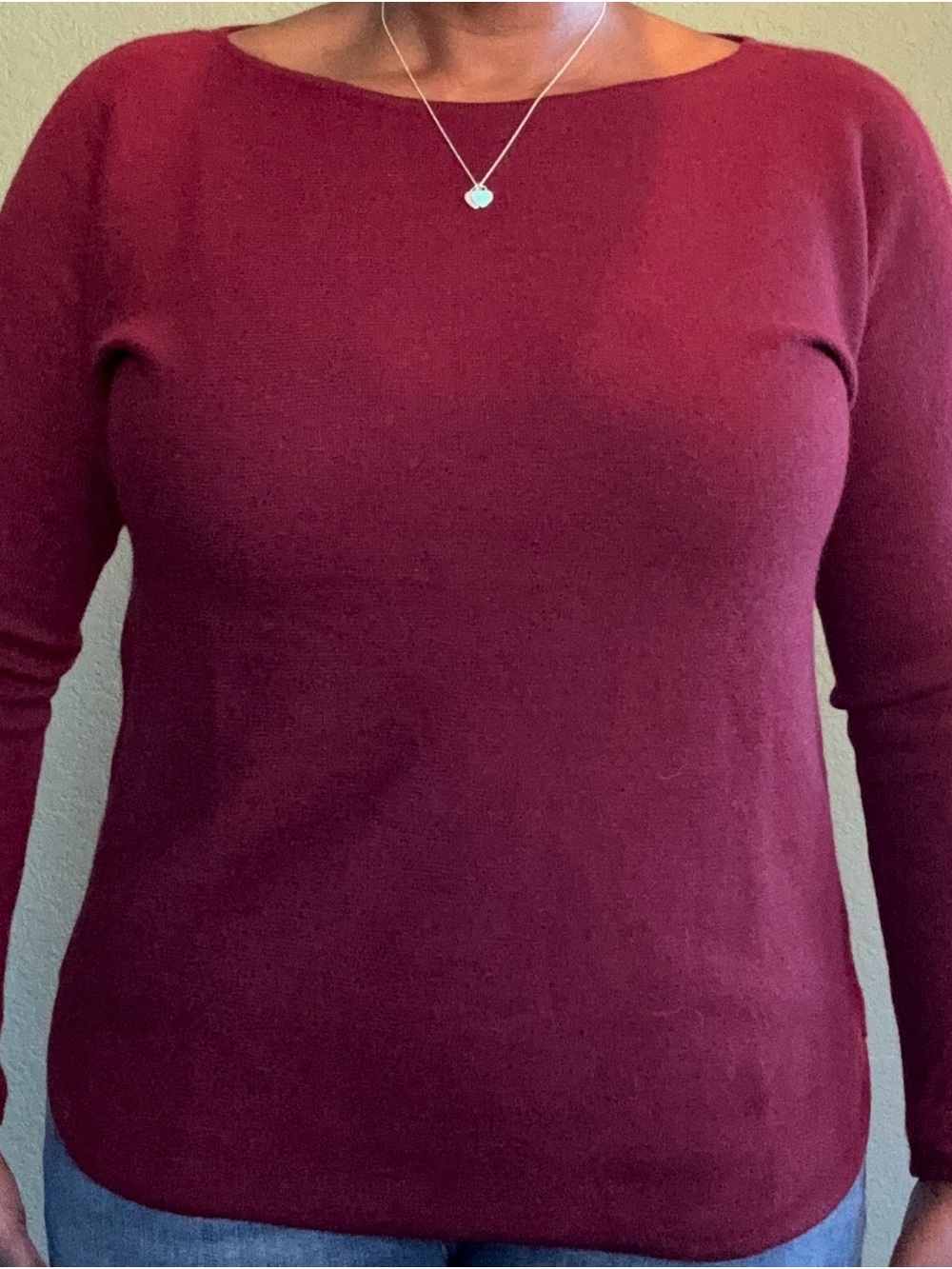 Charter Club Cashmere Burgundy Boatneck Sweater
